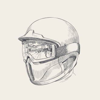 Flag & Clock helmet